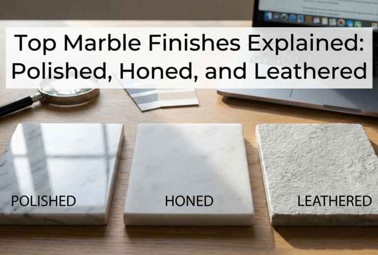 Top Marble Finishes Explained: Polished, Honed, and Leathered