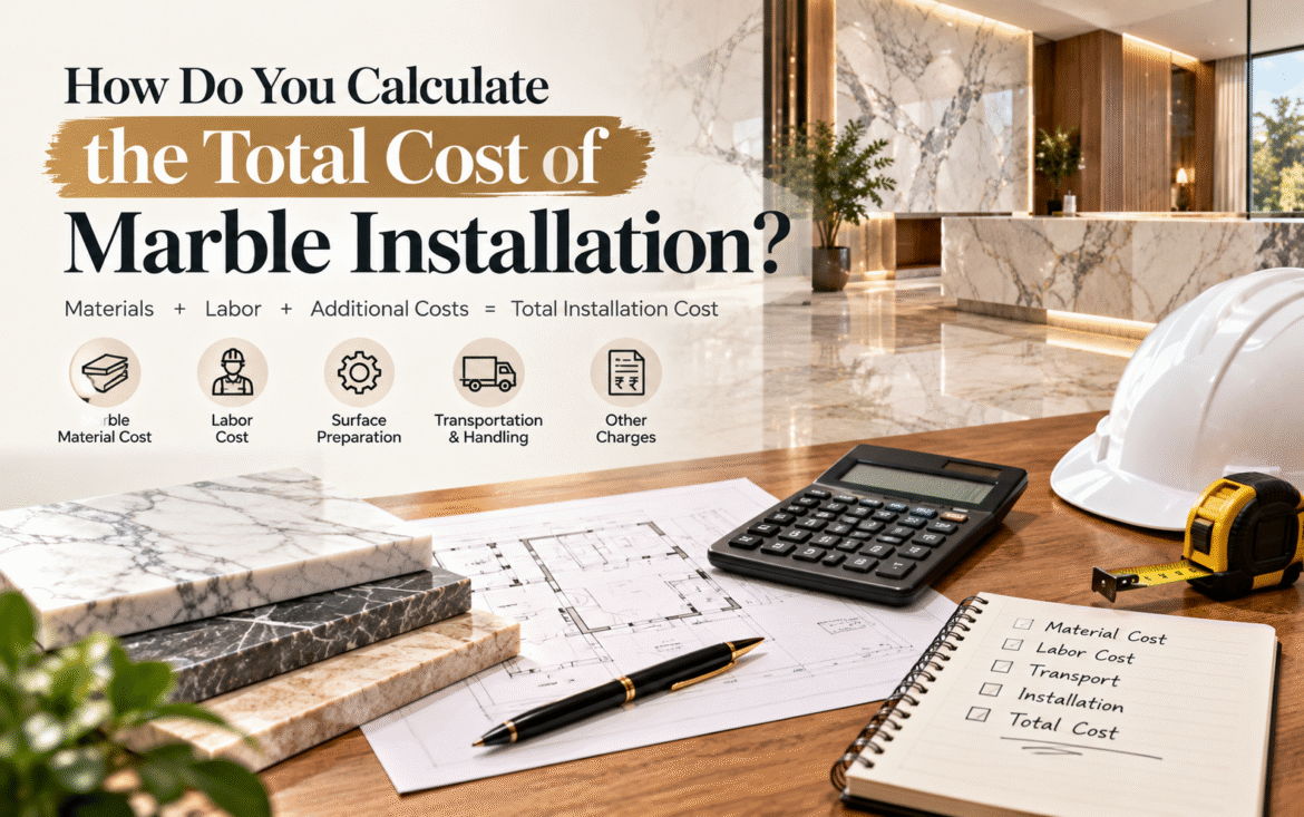How Do You Calculate the Total Cost of Marble Installation?